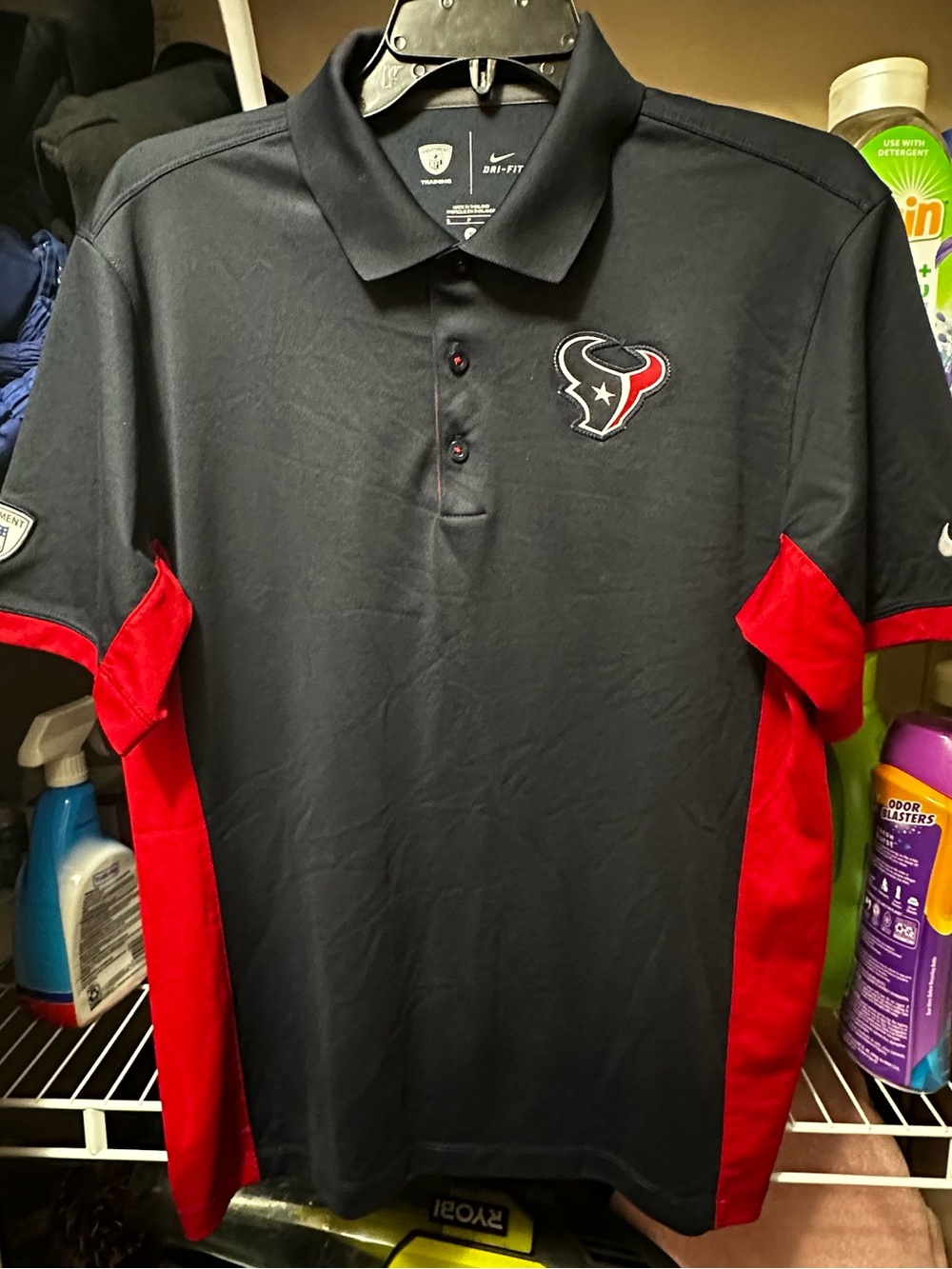 NFL Men's Navy and Red Houston Texans Polo